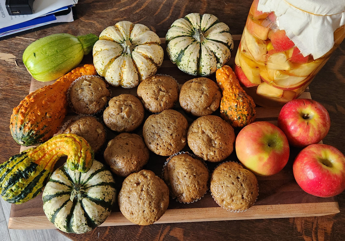 Sourdough Discard Apple Muffins