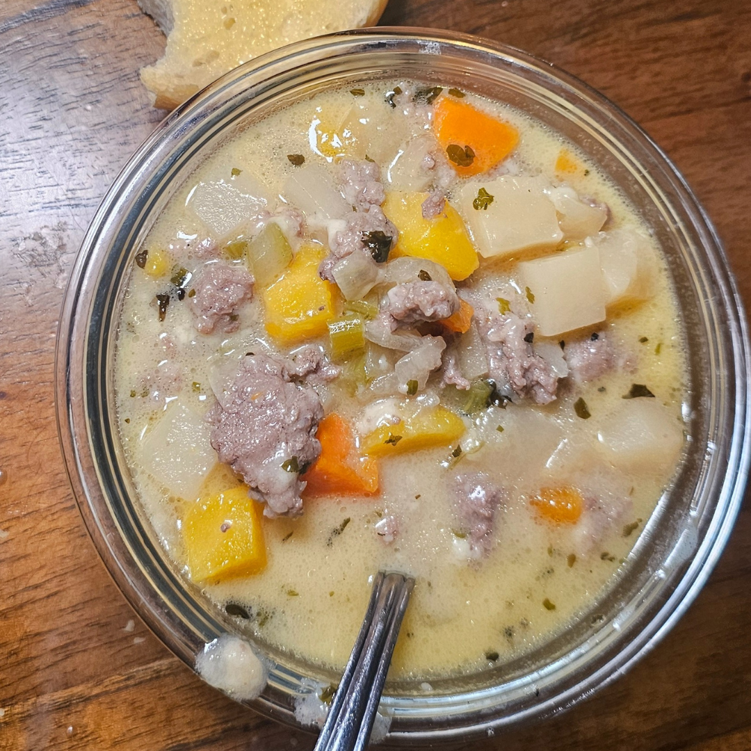 Nutrient Dense Cheeseburger Soup