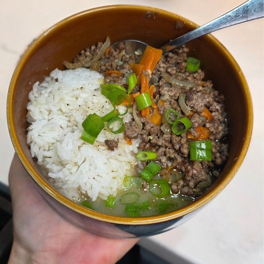 Ginger Garlic Beef Broth Bowls