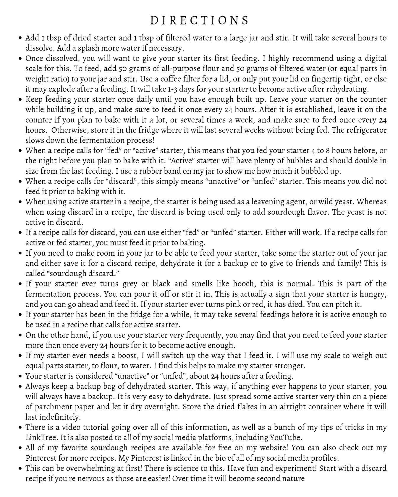 Dehydrated Sourdough Starter Kit Herb House Apothecary